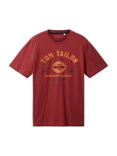 TOM TAILOR  t shirts donker rood -  model 1037735 - Herenkleding t shirts rood