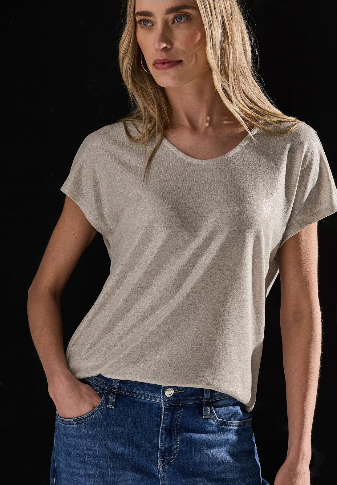 T-Shirt L. Beige uni