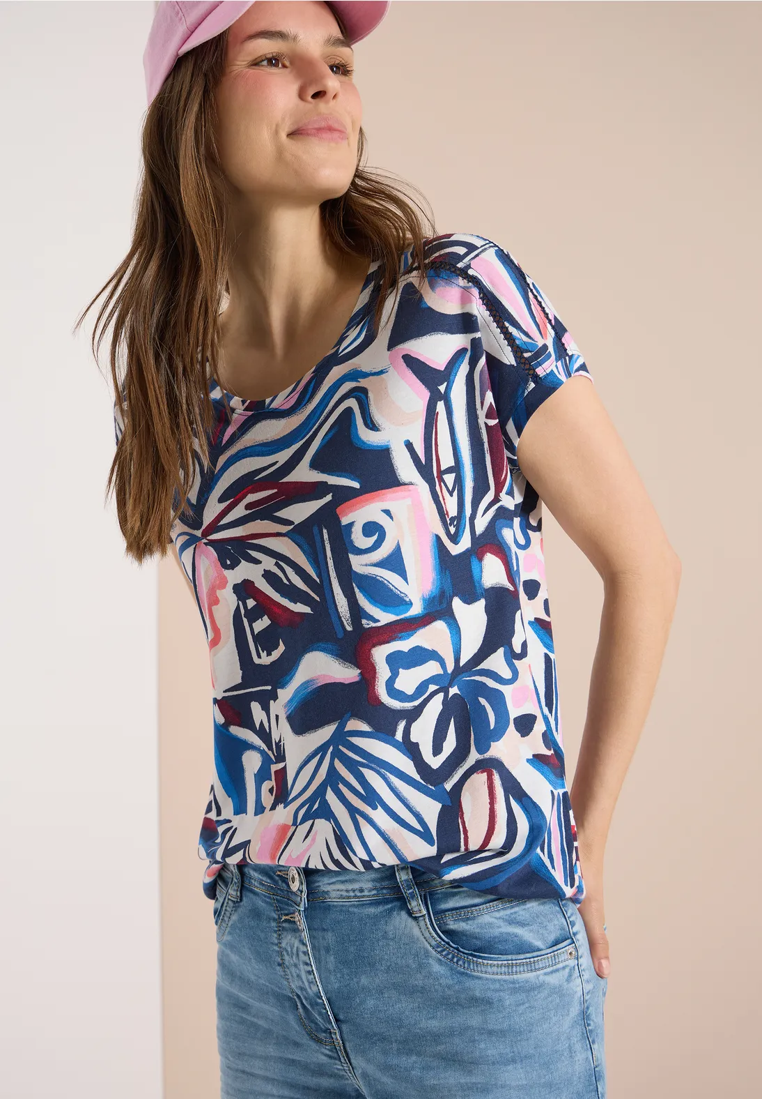 T-Shirt D. Blauw/multi