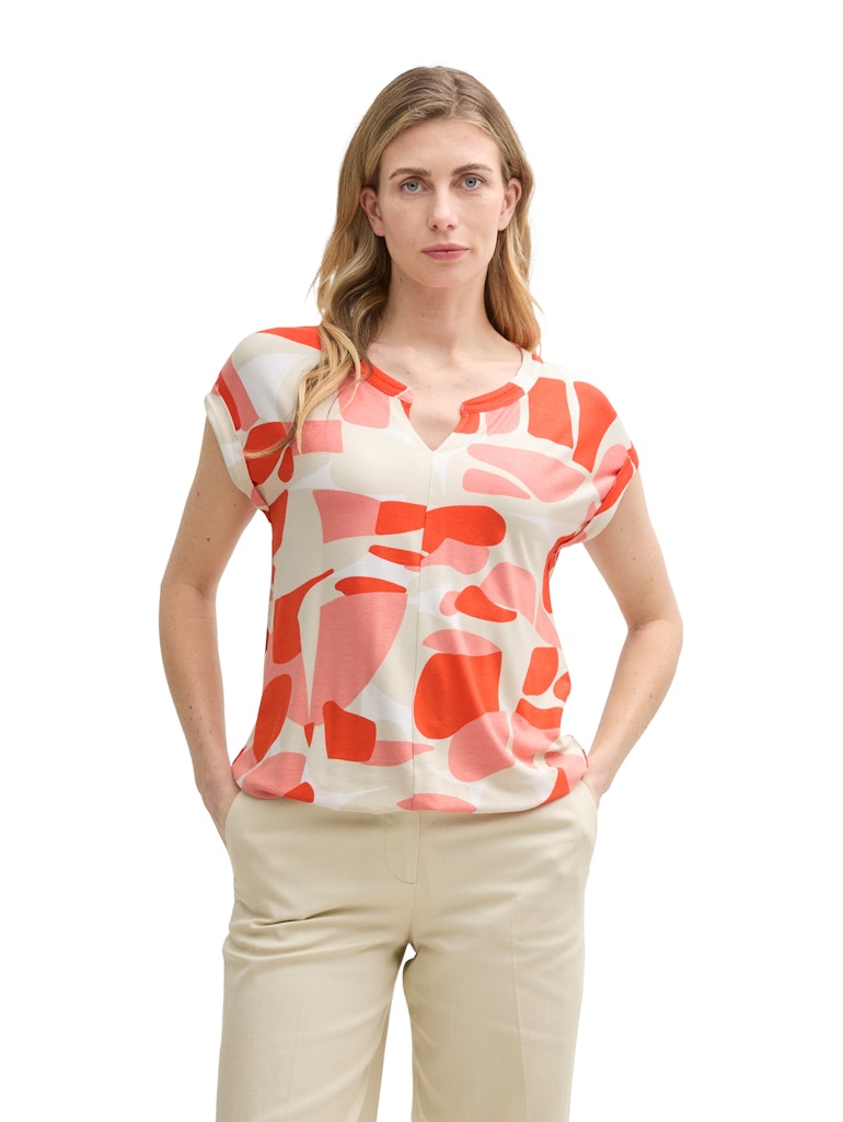 T-Shirt KM D. Oranje/Multi