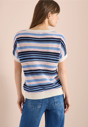 Tricot Pull D. Blauw/multi