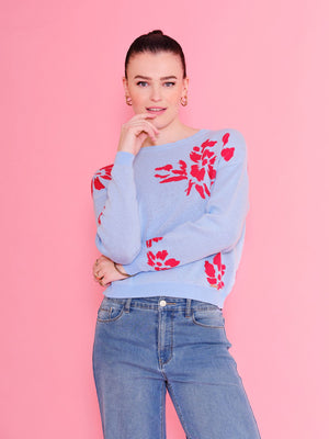Tricot Pull LM L. Blauw/multi