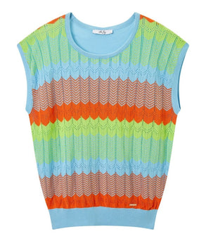 Tricot Pull ZM L. Blauw/multi