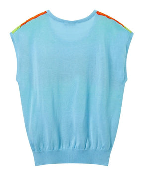 Tricot Pull ZM L. Blauw/multi