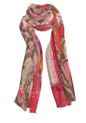 Sjaal Rood/multi