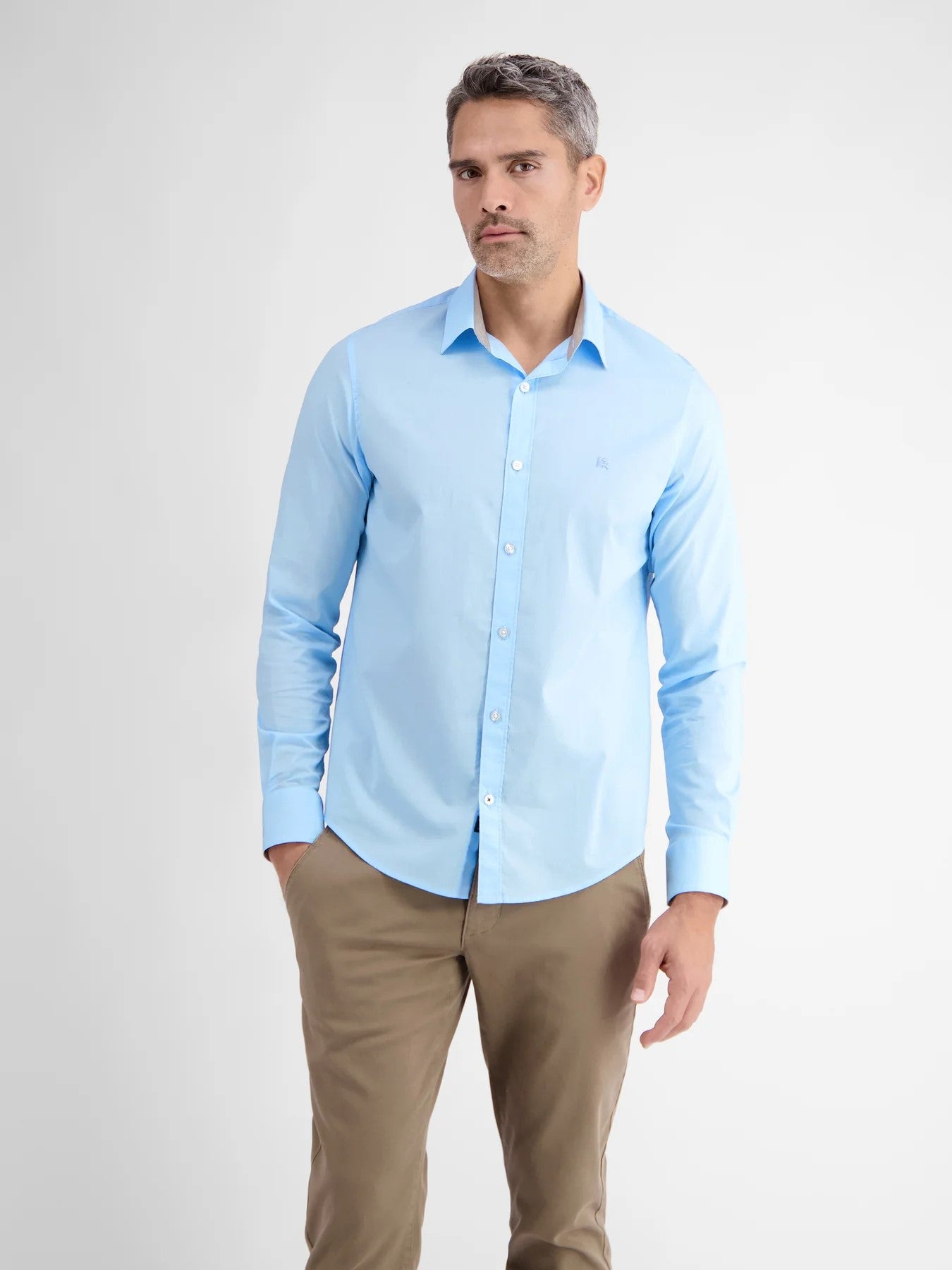 Hemd LM L. Blauw