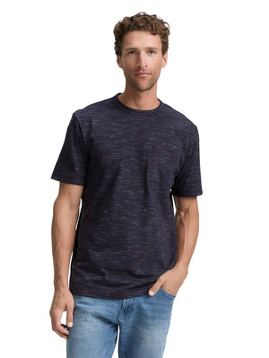 T Shirt KM D. Blauw/multi