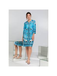 BIANCA  kleedjes/jurken blauw/multi -  model 37003 - Dameskleding kleedjes/jurken blauw