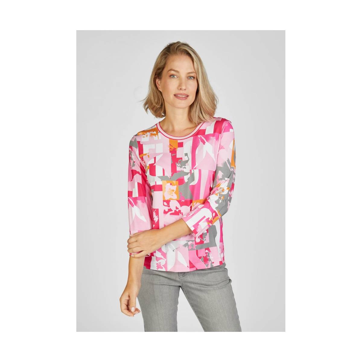 RABE  t shirts donker roze -  model 52-113350 - Dameskleding t shirts roze