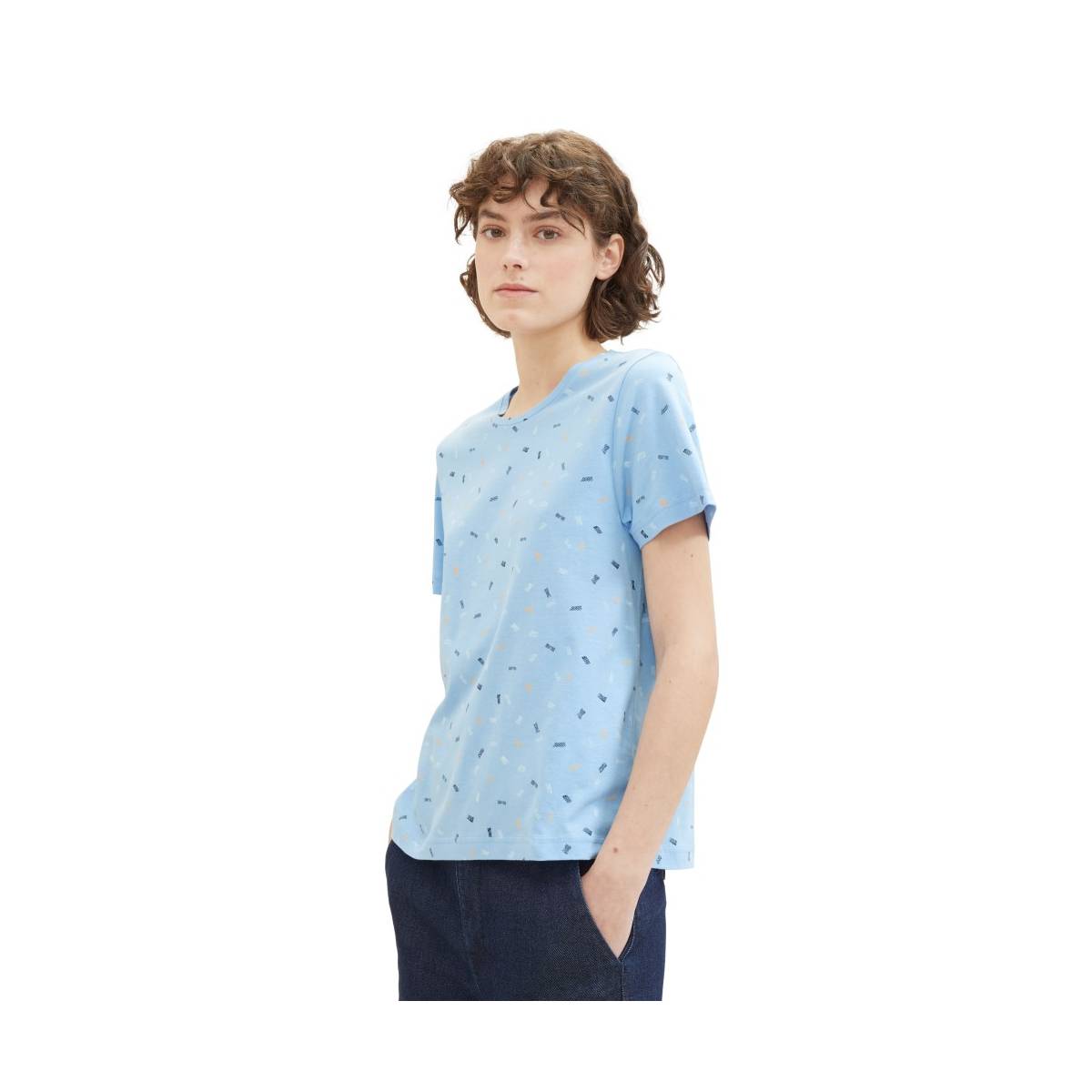 TOM TAILOR  t shirts blauw/multi -  model 1040544 - Dameskleding t shirts blauw