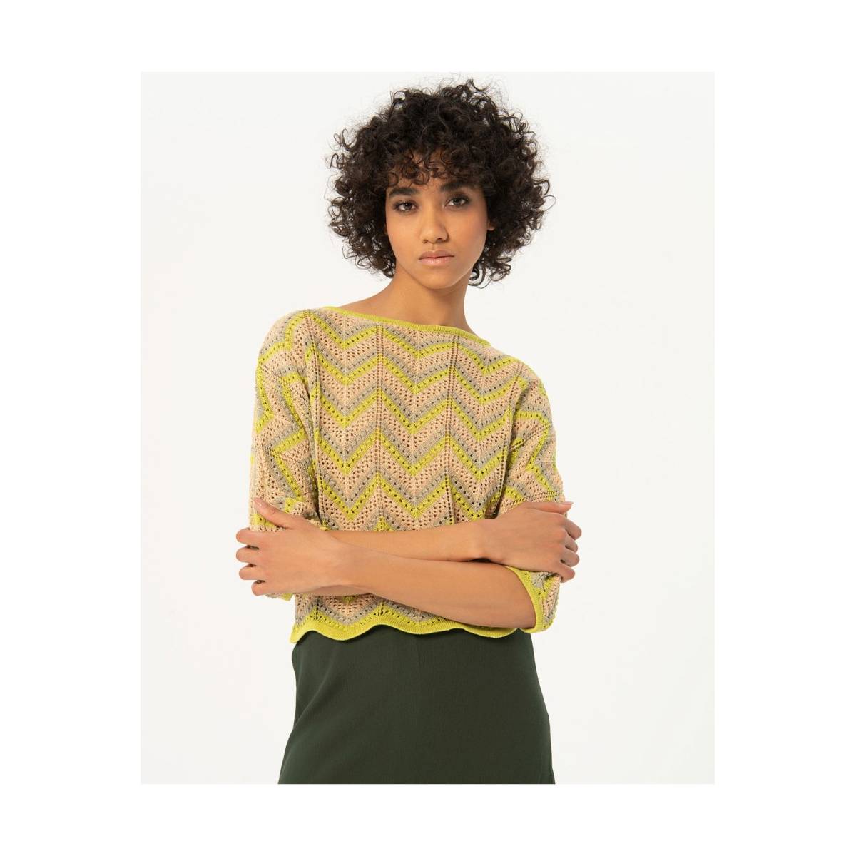 SURKANA  tricot pull's en gilets licht groen/color -  model jaru231 - Dameskleding tricot pull's en gilets groen